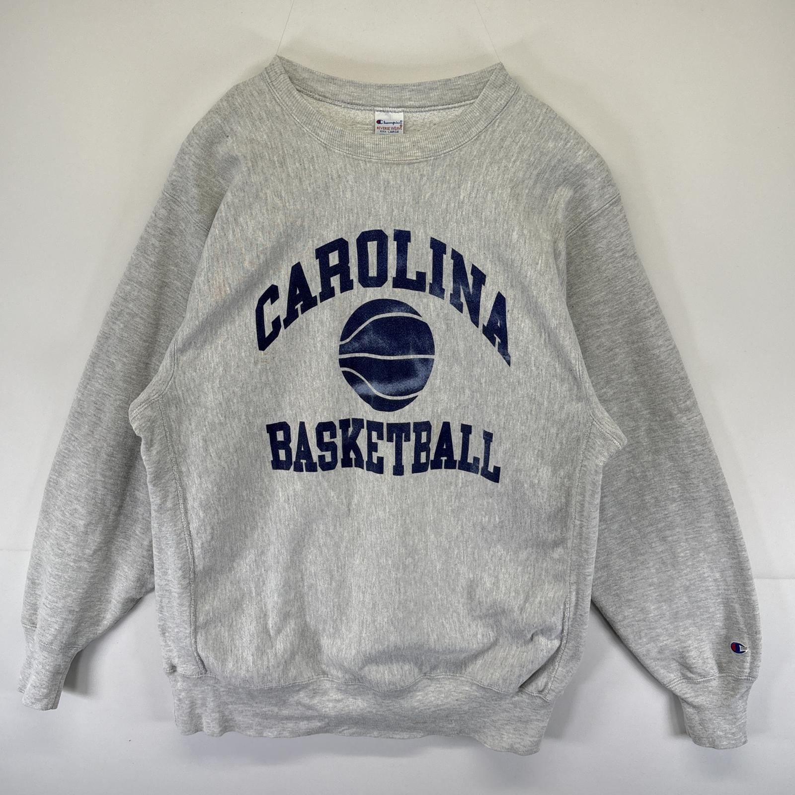 古着 90s/90年代 USA製 スウェット リバースウィーブ トレーナー 三段プリント クルーネック XXXL グレー メンズ