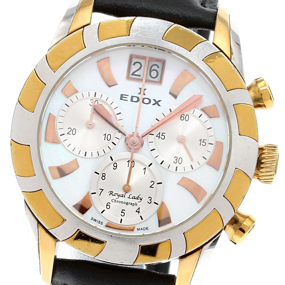 エドックス EDOX 10015-357R ロイヤルレディ クロノグラフ デイト クォーツ レディース _842429【中古】