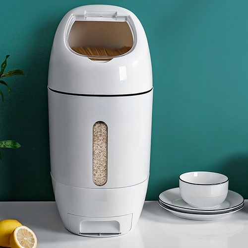 米びつ 10kg お米収納 おしゃれ キッチン用品 キッチン収納 保存容器 ライスボックス プラスチック ホワイト ブルー レッド 大豆 小豆 リョクトウ 楽天海外通販