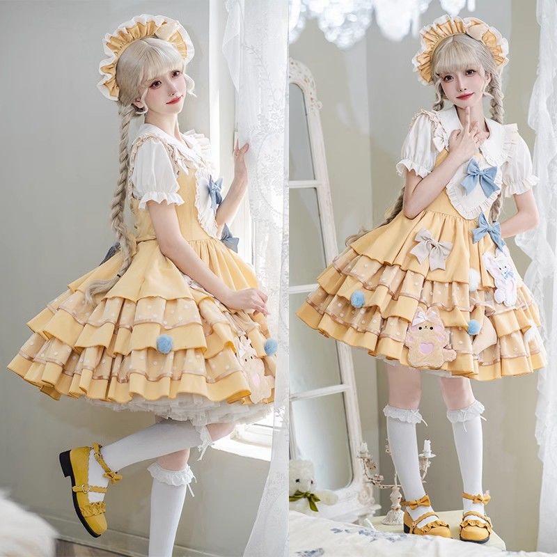 豹が猫オリジナルlolitaベアーチーズjskワンピースロリータ単スカート無インナー 8,099円
