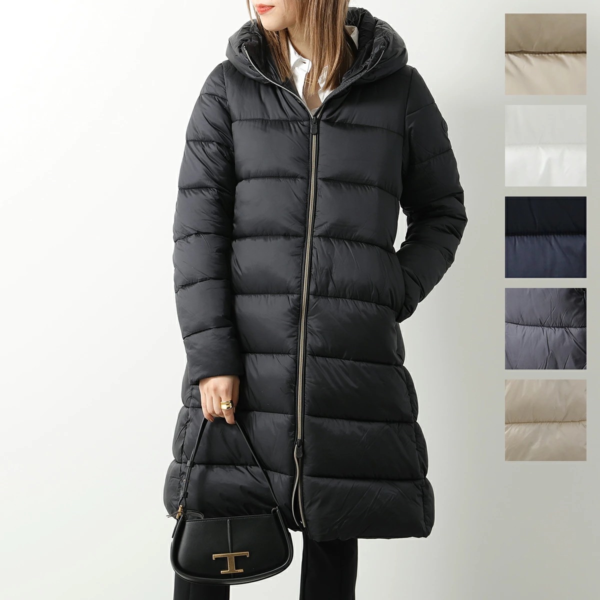 SAVE THE DUCK セイブザダック エコダウン LYSA D40279W IRIS レディース フード付き 中綿ジャケット ロングコート ナイロン 撥水 カラー6色
