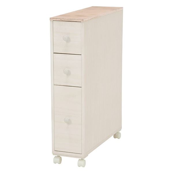 トイレラック トイレ収納 約幅16cm ホワイト 木製 スリム キャスター付き お手洗い 御手洗 収納家具 収納用品