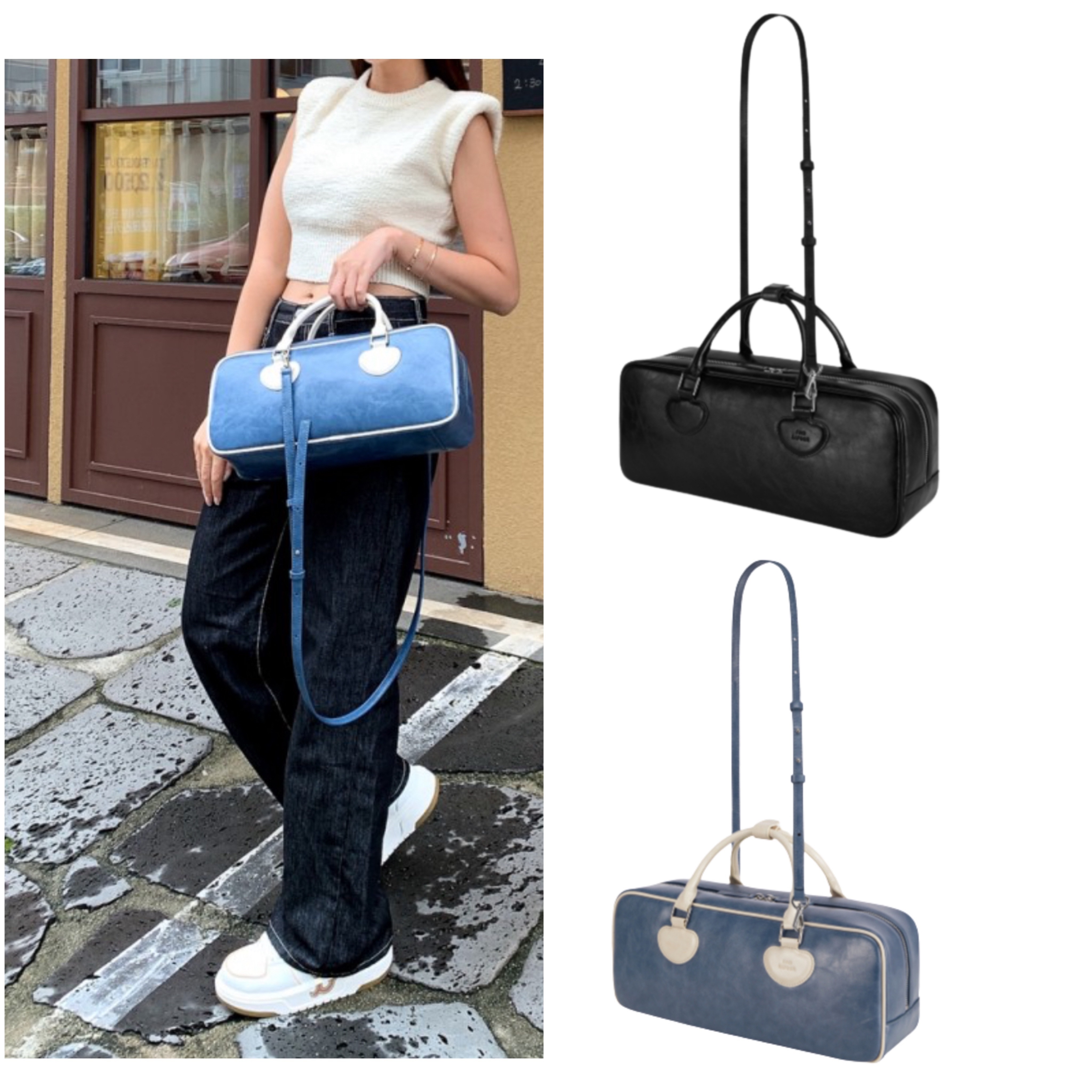 ハート ダブルバッグ 37 クリンクルド