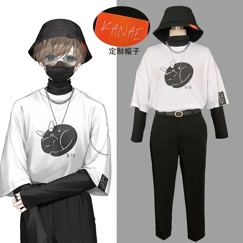 仮装 変装 コスチューム 演出服 日常服 トップス Tシャツ コスプレ衣 かなえ 叶 Vtuber にじさんじ バーチャル スーツ ハロウィン 2023年新作入荷コスプレ