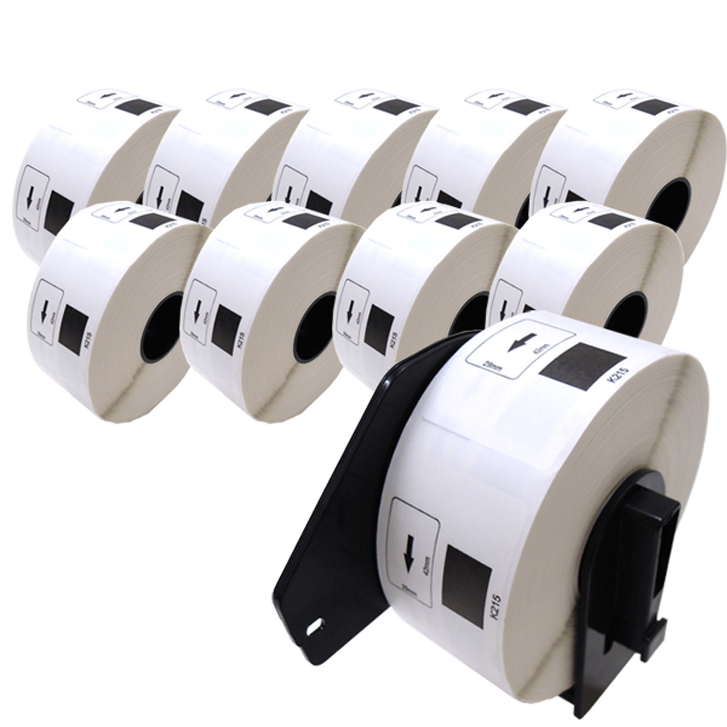 ブラザー用 ピータッチ DKプレカットラベル (感熱紙) DK-1215 互換品 食品表示用ラベル(蛍光増白剤不使用)/検体ラベル 白 10個+ホルダー1個セット