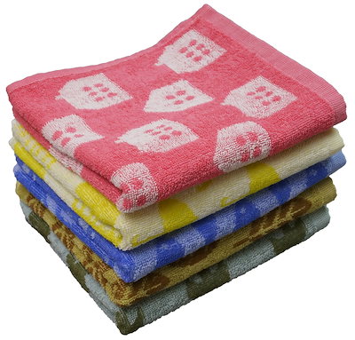 他サイト： Kosugizen フェイスタオル まいにち北欧ライフ 5色(5柄)各1枚入 34×80 北欧風モチーフ 乾きやすい薄手タイプ 5枚セット SV-2306の商品画像