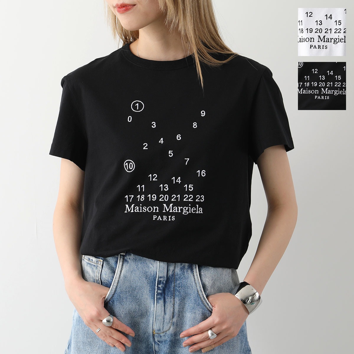 MAISON MARGIELA メゾンマルジェラ 1 10 Tシャツ S50GC0684 S22816 レディース カットソー 半袖 ロゴT 刺繍 クルーネック カラー2色