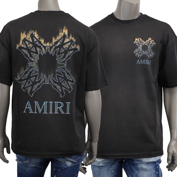 AMIRI アミリ MA QUAD FLAMES OS TEE/ヴィンテージ風 バックロゴ Tシャツ /AMTOJR1112 001