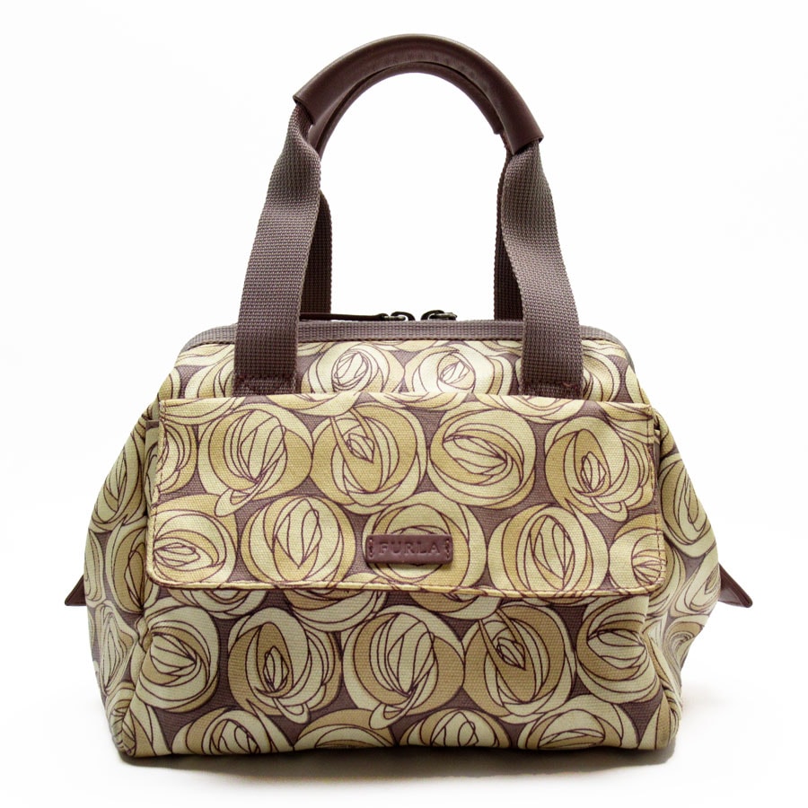 フルラ Furla ハンドバッグ PVCコーティングキャンバス パープル系×ベージュ系 レディース t18908a