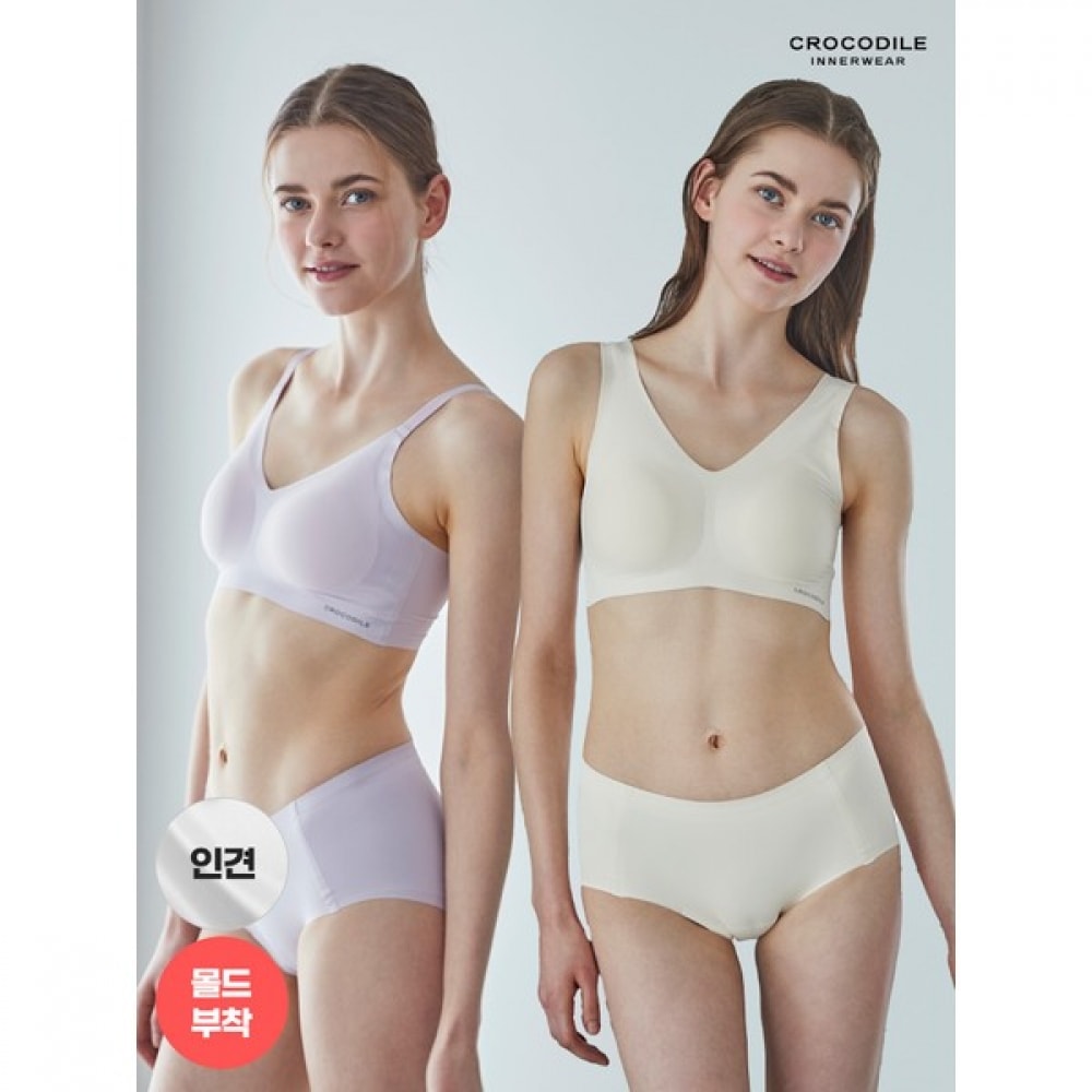 (クロコダイルインナー) ライクラドッグシェロン Vネック/ストラップアドミレーションブラ+ショーツセット 2チョイス