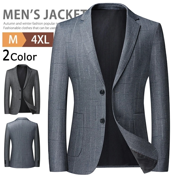 シングル テーラードジャケット メンズ アウター カジュアル ビジネス ブレザー 2つボタン スーツ ゴルフウェア テレワーク コート ジャケット オフィスカジュアル ブルゾン おしゃれ 柄ジャケット