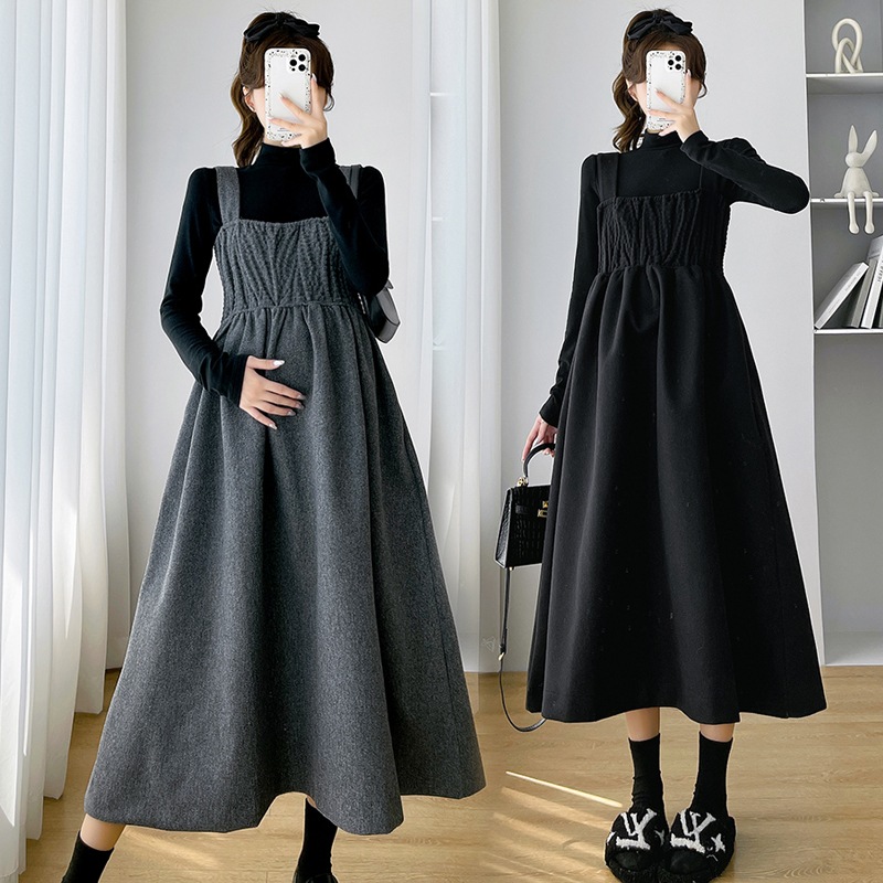 マタニティウェア トップス ワンピース フレアスカート フレアワンピース マキシ マキシ丈 袖なし 袖あり ノースリーブ 長袖 スクエアネック ハイネック フレア セミフレア 切り替えデザイン