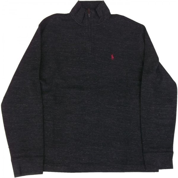 ワンポイント ハーフジッパー カットソー ブラック系 PR2-771