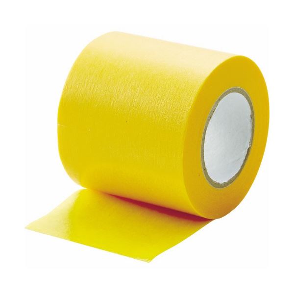 （まとめ）建築塗装用マスキングテープ 幅50mmx長さ18m イエロー 1パック（2巻）[x5]