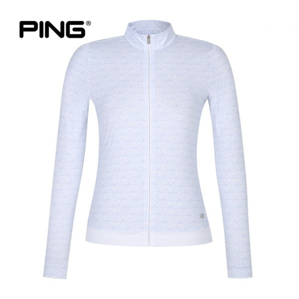 (ping) レディースロゴ柄ジップアップジャンパー