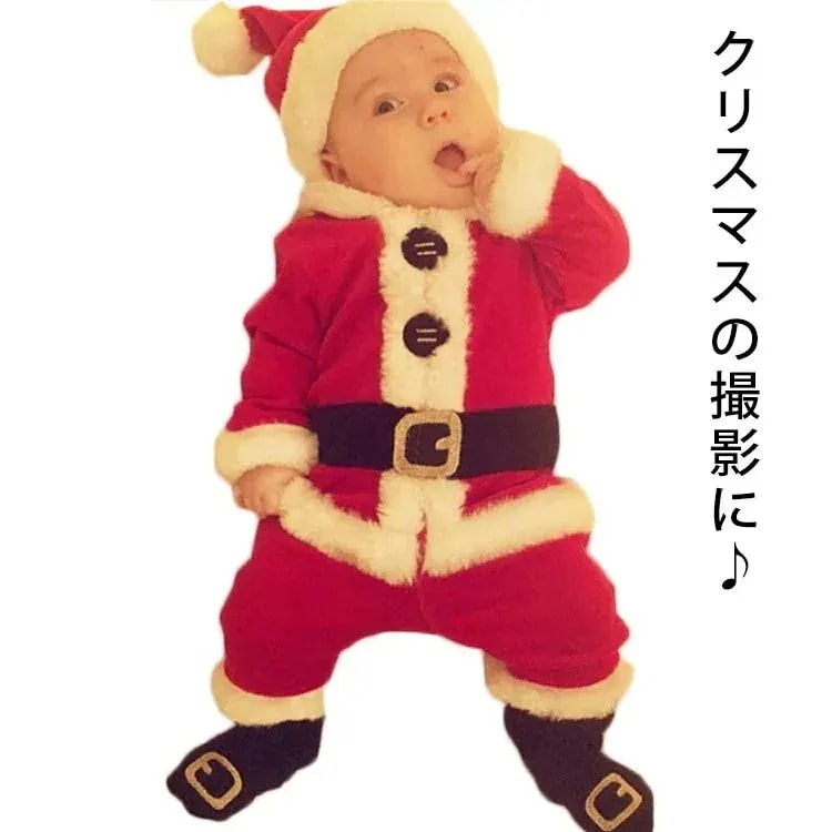 クリスマス ベビー 着ぐるみ サンタ 衣装 サンタコス コスプレ 赤ちゃん 着ぐるみ サンタクロース サンタさん コスム 仮装 衣装 男の子 女の子 ベビーフォト 子供 防寒 春秋冬 出産祝い