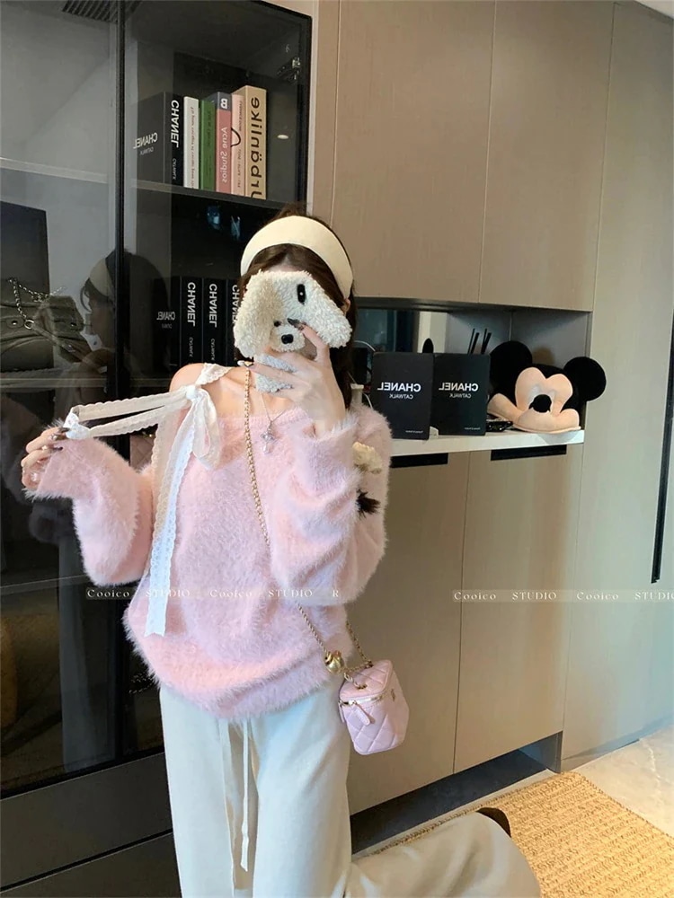 【急速出荷!】24トップス 長袖 ニット セーター レディース ショート おしゃれ韓国ロンT色っぽ 女っぽ スタイルアップカジュアルきれいめV大人ファッションフェミニン シルエットかわいいサイズ