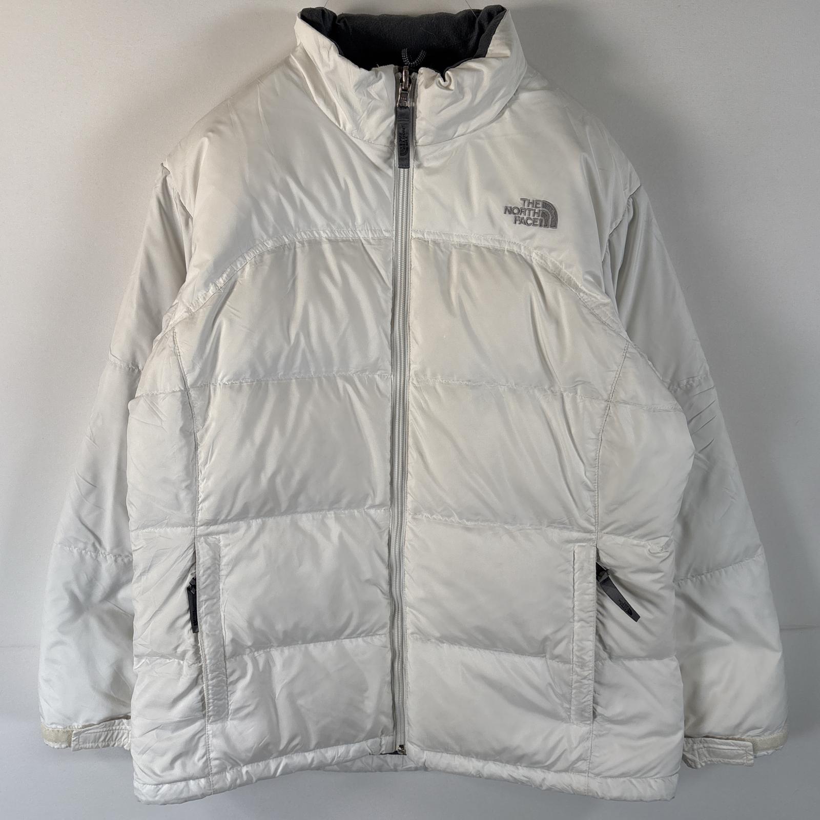 古着 ダウンジャケット ワンポイントロゴ 600fill アウトドア XL ホワイト キッズ
