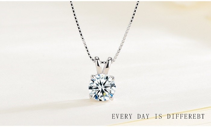 ネックレス レディース 大粒1.25カラット 一粒ダイヤ/プラチナ仕上げ/彼女 妻 女性 誕生日プレ