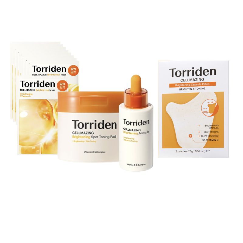 【３点セット】お得商品/セルメイジング ビタC ブライトニング トーニングパッド 70枚/アンプル30ml/シミパッチ/パック/つや肌/シミ取り