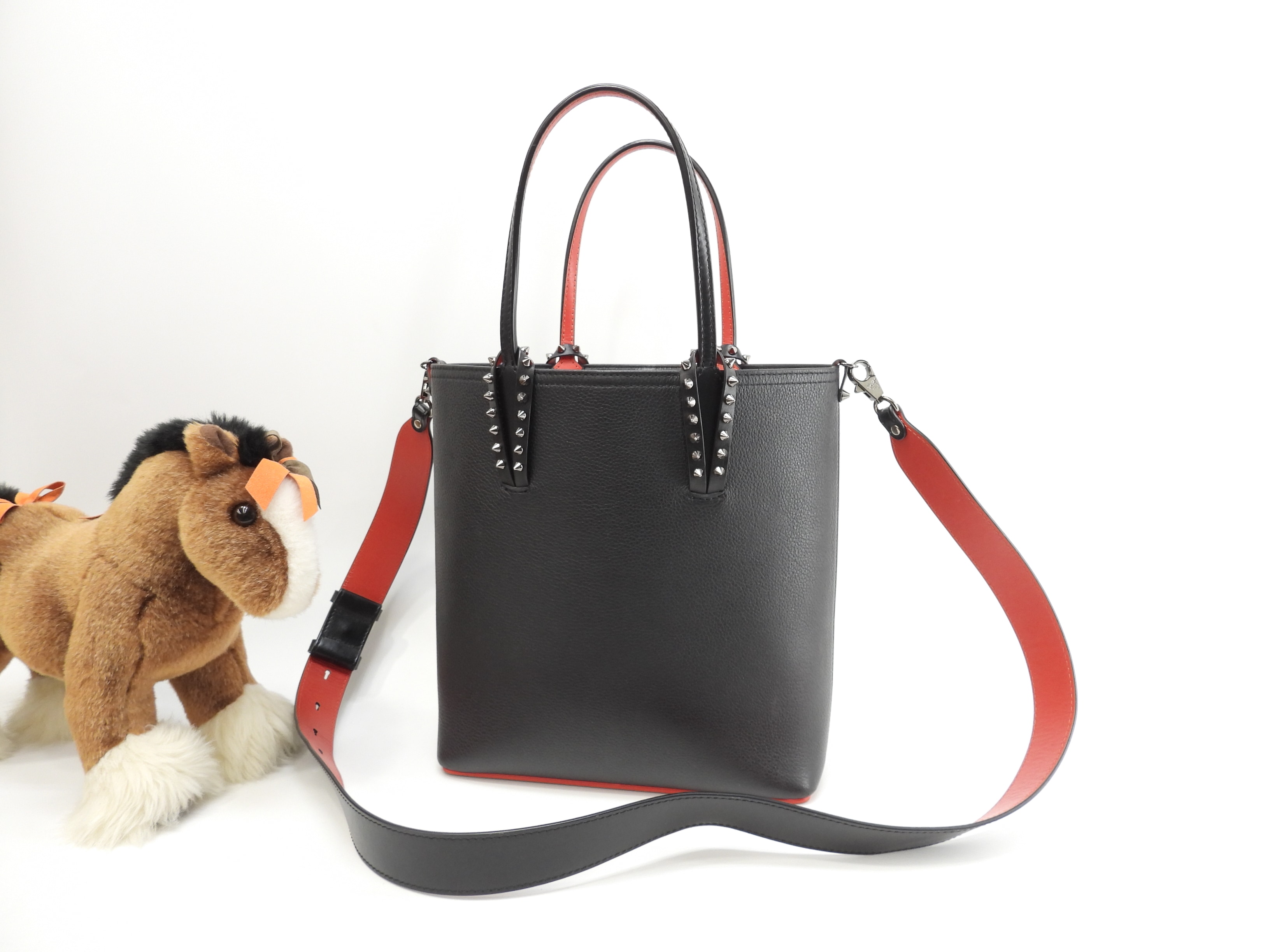 カバタトートバッグNS スタッズ レザー黒 ショルダーバッグ@ 67