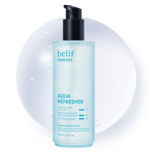 【Wid】 マン101・アクア・リフレッシャー・エッセンス・オールインワン・125ml・1個・メンズケア・オールインワン・保湿・低刺激・ハーブ成分・瑞々しい・清涼感