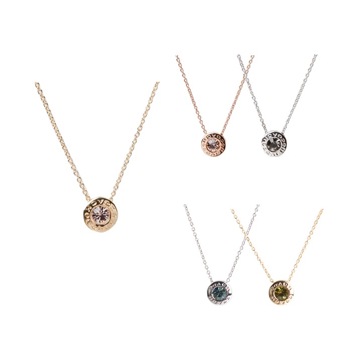 ネックレス オープン サークル ストーン ロゴ　アクセサリー レディース f54514