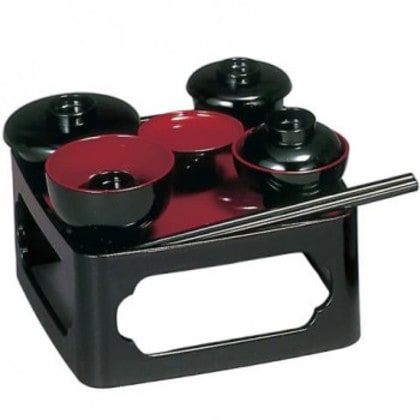 仏膳 8.0寸 黒(内朱) 4307800400011