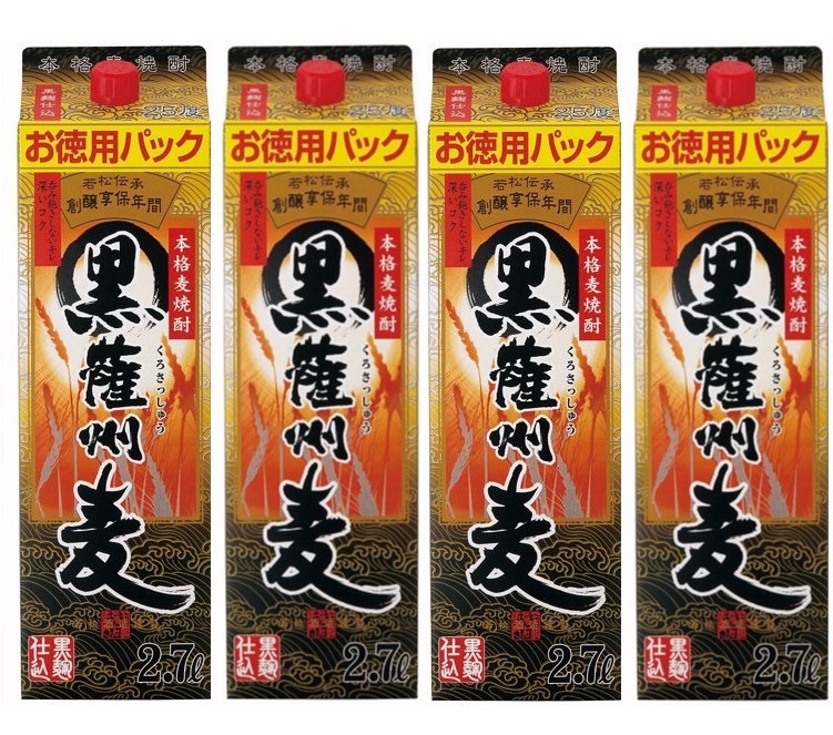【送料無料】若松酒造 薩州麦 25度 2700ml 2.7L1ケース/4本【北海道沖縄県東北四国九州地方は必ず送料がかかります】