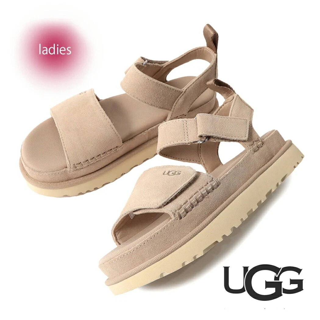 UGG アグ ウィメンズ ゴールデンスター サンダル W GOLDENSTAR SAND ( スライド レディース スエード ベージュ BEIGE 厚底 ストラップ 1136783 )