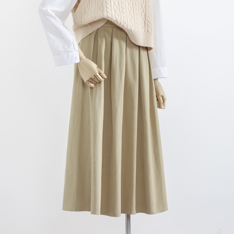 4色 スカート 秋冬 レディース フレアスカート ミモレ丈 7分丈 ミディアム丈 ミドル丈 レギュラー丈 無地 ウエスト ゴム 黒 ブラック 茶色 ブラウン カーキ パステルカラー くすみカラー 大人