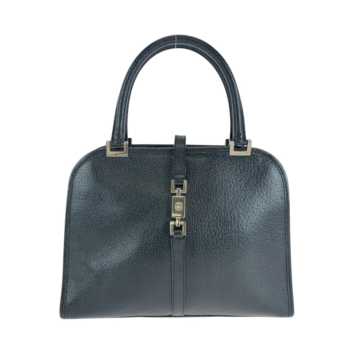 美品 ジャッキー ブラック 黒 シルバー金具 レザー 002 1071 トートバッグ ハンドバッグ レディース 506087
