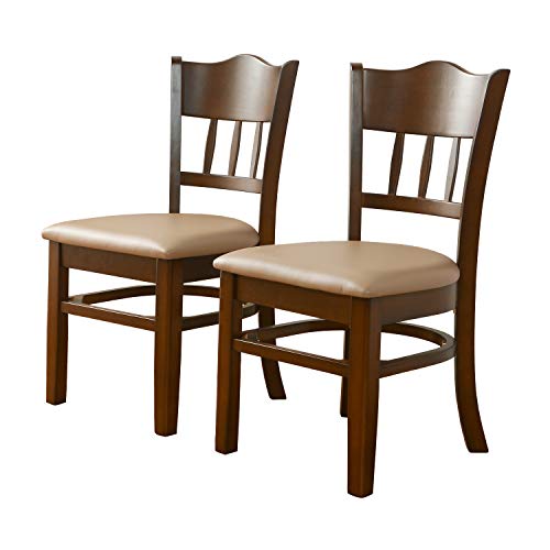 萩原 ダイニングチェア 食卓 椅子 チェア セット ダークブラウン組立なし 2脚セットシンプル 完成品 天然木 頑丈 VC-7593DBR 2台入