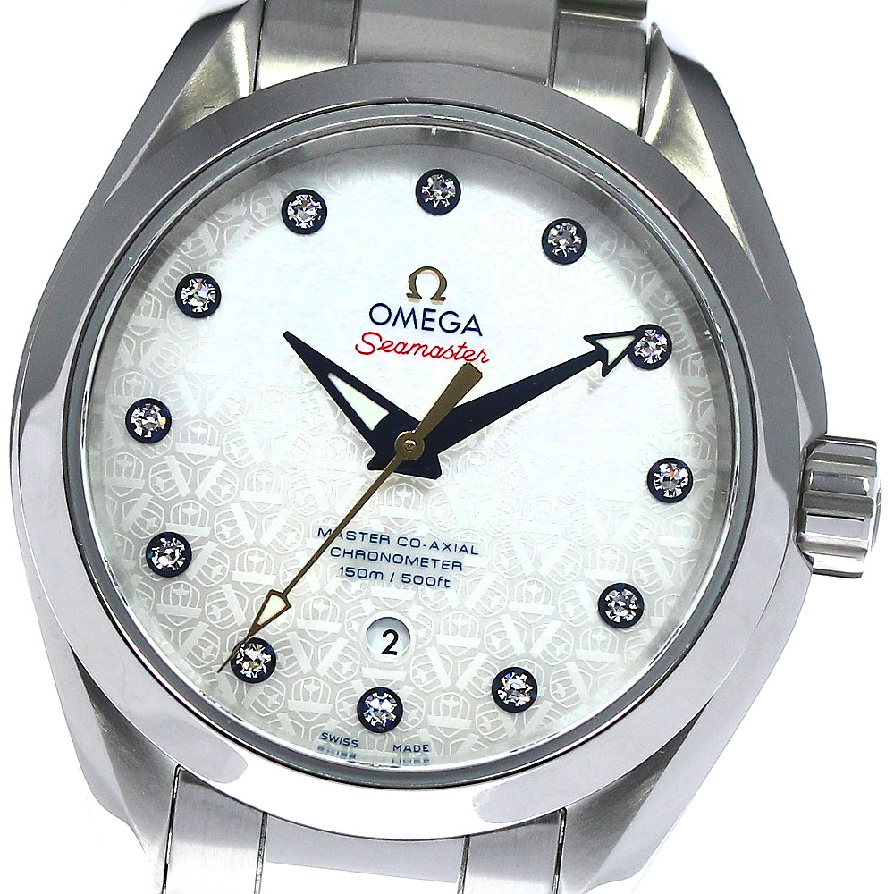 オメガ OMEGA 231.10.34.20.55.003 シーマスター アクアテラ ライダーカップMOP 12Pダイヤ 自動巻き レディース 美品 箱保証書付_795760【中古】