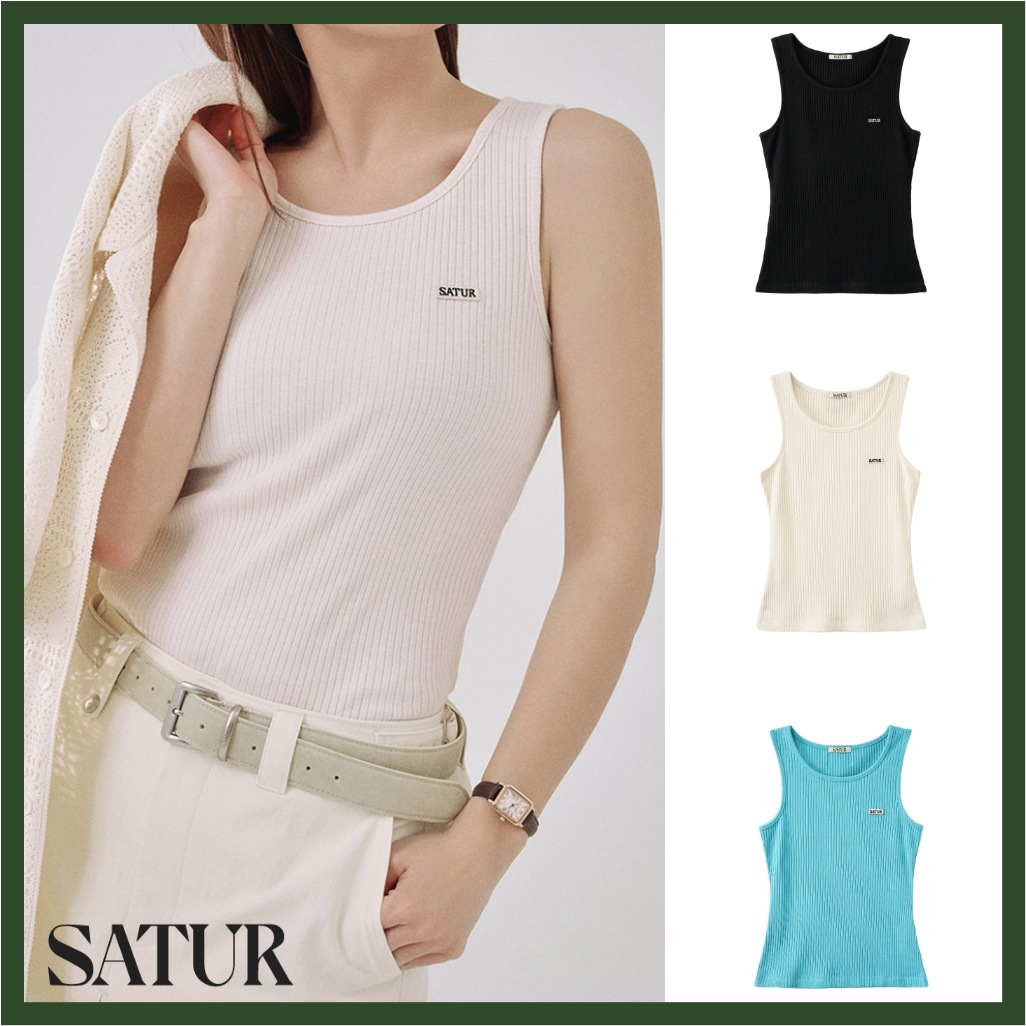 (W) Logo Ribbed Sleeveless