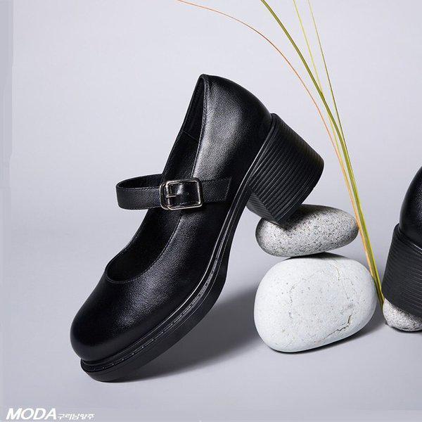 軽量クッションチャンキーメリージェーン女性パンプス1XWD45XA_GN