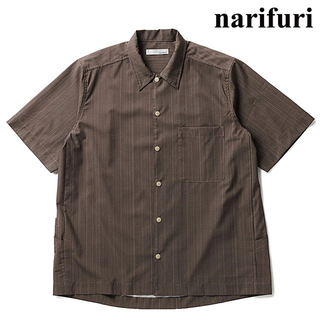 メンズ メッシュ半袖シャツ [NF4062-035] メッシュ半袖シャツ トップス ストレッチ素材 カジュアルシャツ BROWN 正規取扱店