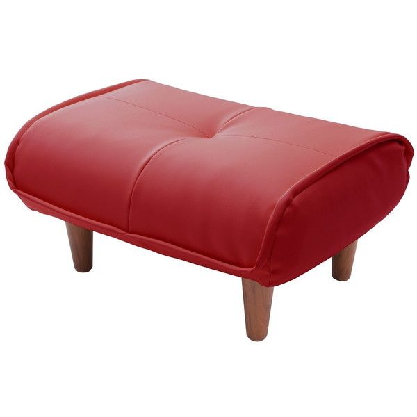 CELLUTANE オットマン PVCレッド 日本製 スツール 座面ポケットコイル 一人掛け A281p-596RED メーカー直送