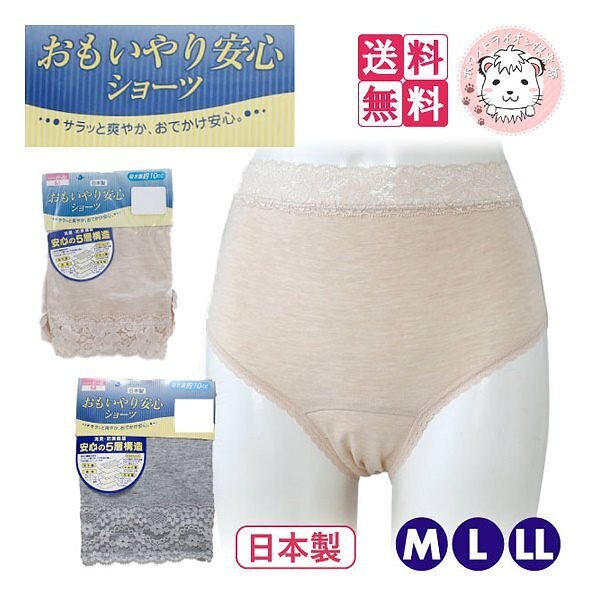 レディース 軽失禁ショーツ 女性用 軽失禁 パンツ 天レース ショーツ 6枚セット M/L/LL