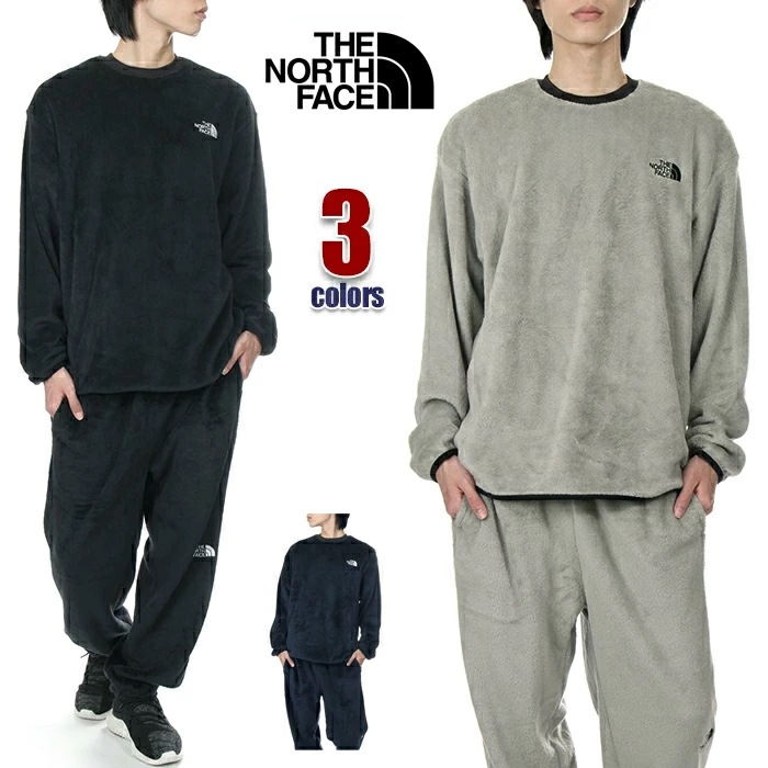 【上下セット】ノースフェイス フリース セットアップ メンズ レディース THE NORTH FACE バーサミッド 長袖クルーネック パンツ 大きいサイズ アウトドア 部屋着 ブランド 黒 グレー