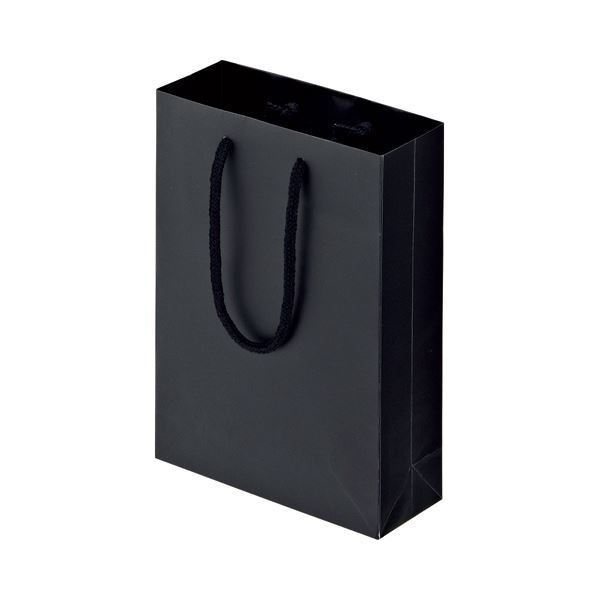 （まとめ） TANOSEE マットコート手提げ袋 SS ヨコ180タテ250マチ幅70mm ブラック 1パック（10枚） 5セット