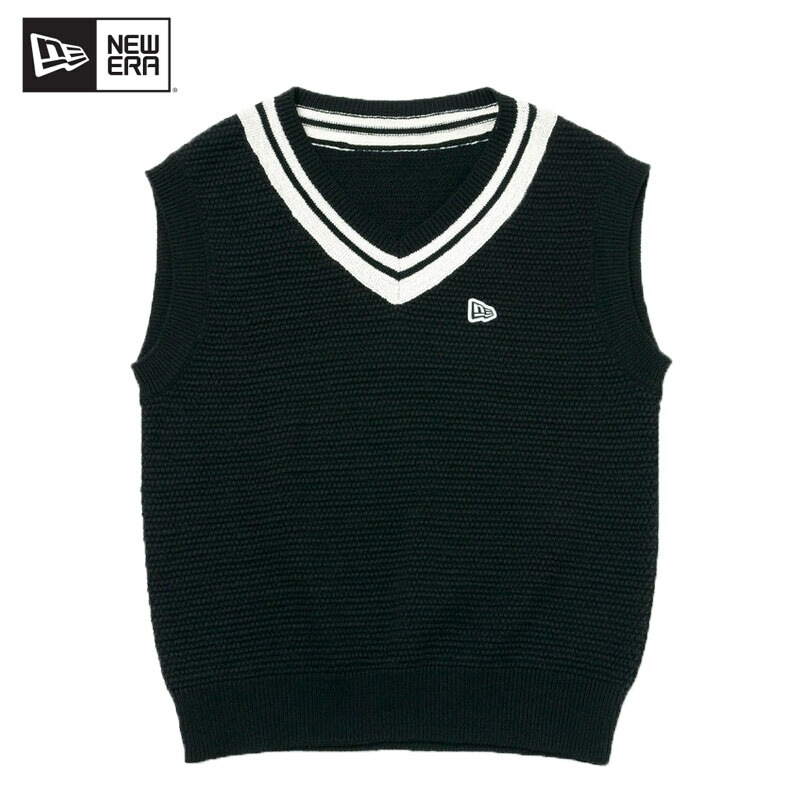 ニューエラ WOMEN S 鹿の子 ニットベスト Black /ゴルフ レディース 女性 国内正規品 [AA]