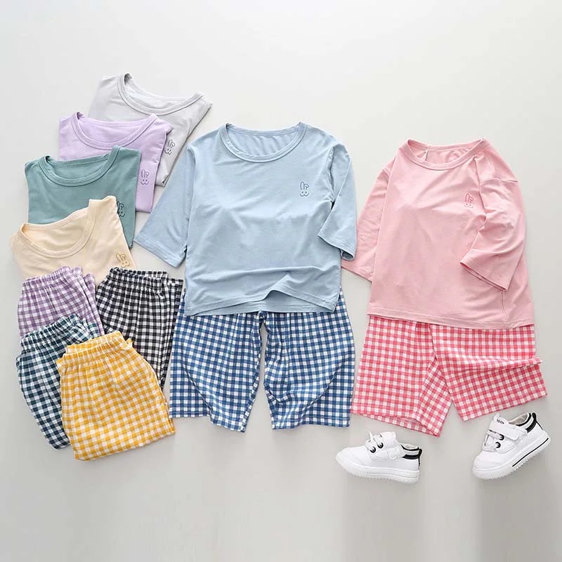 キャンペーン実施中ウェア 上下セット 親子ペア パジャマ キッズ 女の子 男の子 子供服 セットアップ ジュニア 半袖 七分袖 Tシャツ ショートパンツ ベビー服 部屋着 赤ちゃん おしゃれ