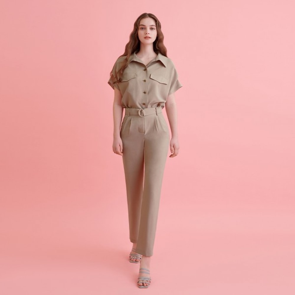 （フォレスト）ピンタックハイウエストベルトパンツ（OY5LPCA）