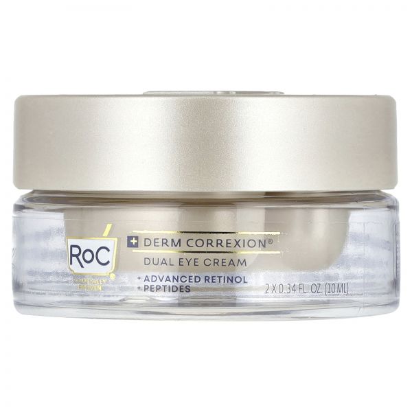 , Derm Correxion, Dual Eye Cream, Advanced Retinol & Peptides, Fragrance-Free, 0.34 fl oz 10 ml Eac