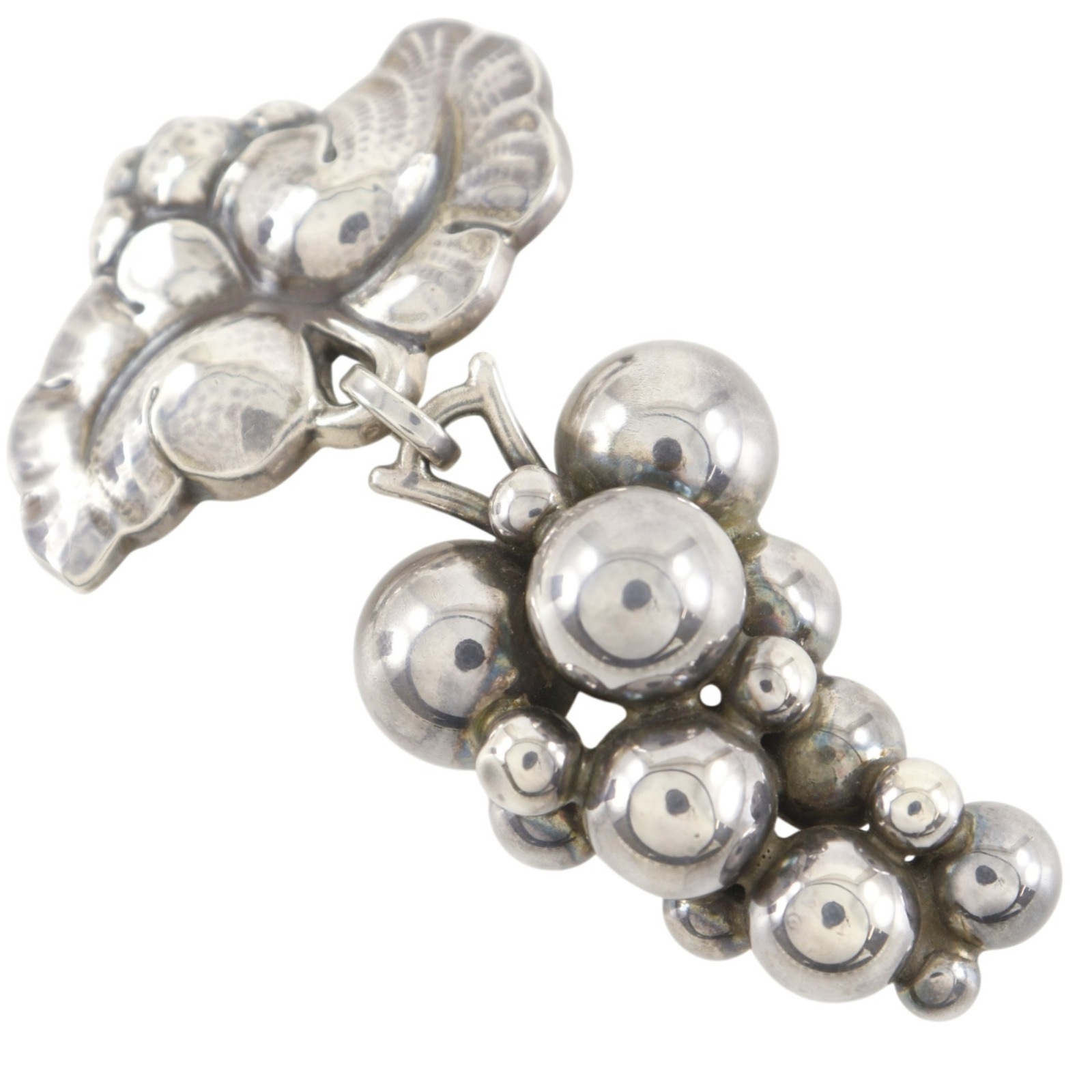 Georg Jensen ジョージジェンセン グレープモチーフ #217B ブローチ シルバー925 約25.5g レディース 中古品 A-ランク