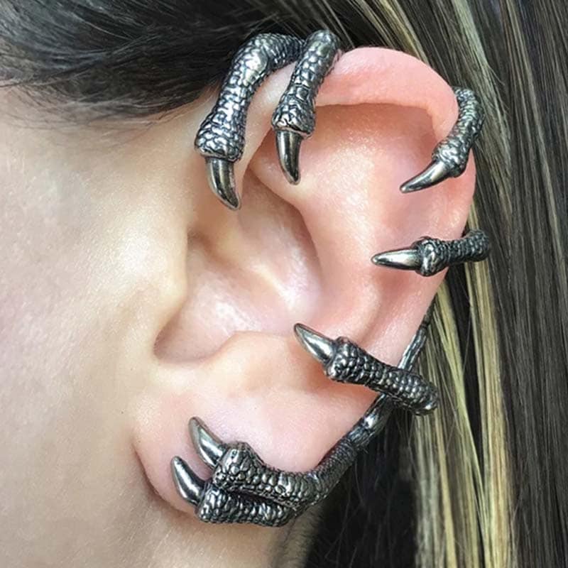 ドラゴンクロー 龍 竜 爪 手 イヤーフック ステンレスピアス 1個販売 左耳用 キャッチ スタッドピアス かっこいい 男性 彼氏 プレゼント 悪魔 怪物 爪 手 ギフト ew-00-00923xx