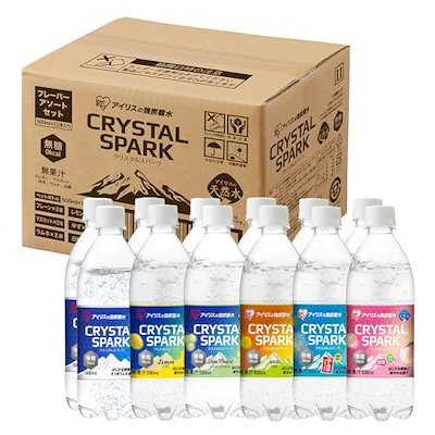 他サイト： 【6種飲み比べセット】炭酸水 500ml ×12本 ラムネ 白桃 ユズ マスカット レモン プレーン 強炭酸水 アイリスオーヤマ ペットボトル CRYSTAL SPARK(クリスタルスパーク)の商品画像