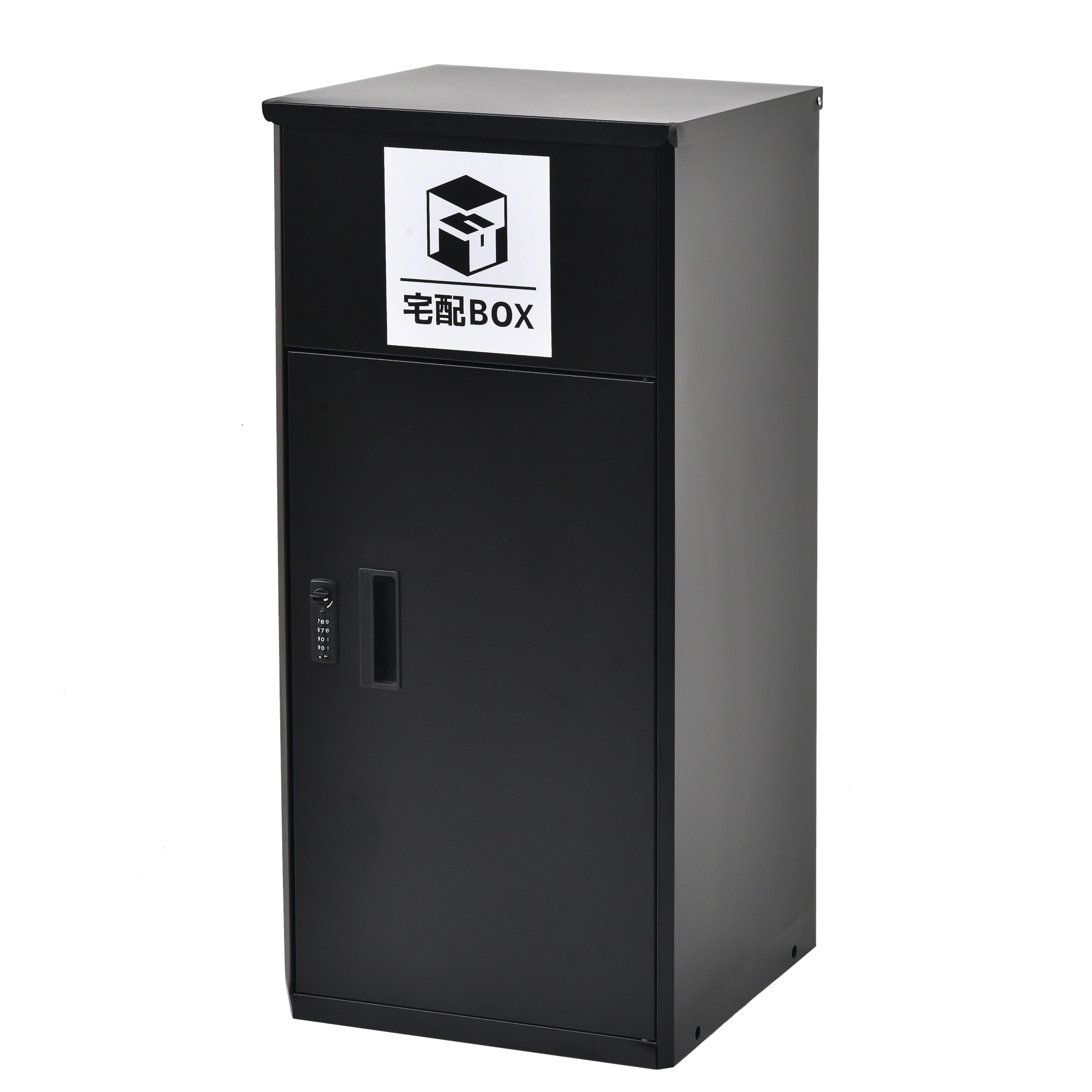 【日本国内出荷-3日で配達】日系新金 木目調ポスト置き型宅配ボックス付きスタンドポストおしゃれ一戸建て用 大型 郵便受けスタンドポスト置き配シンプル玄関 81.5*37.5*32.5cm DJYC22