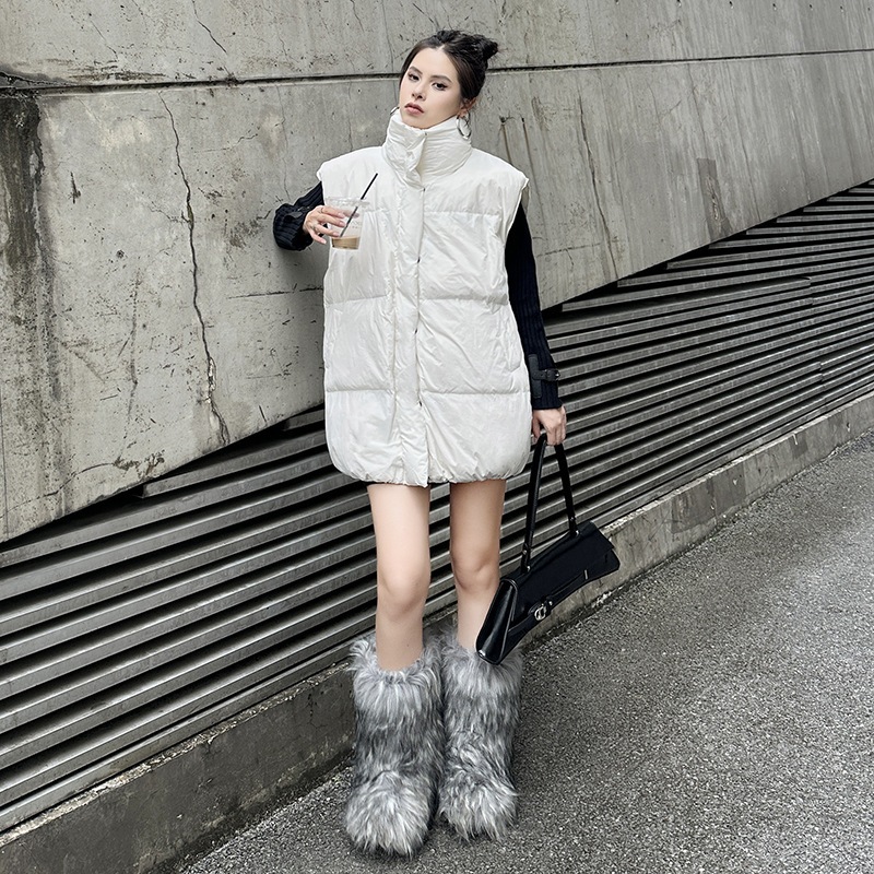 【J.Fashion】 冬 ダウンベスト ロング ゆったり レディース アウター ダウンコート 関連商品購入可能 メガ割